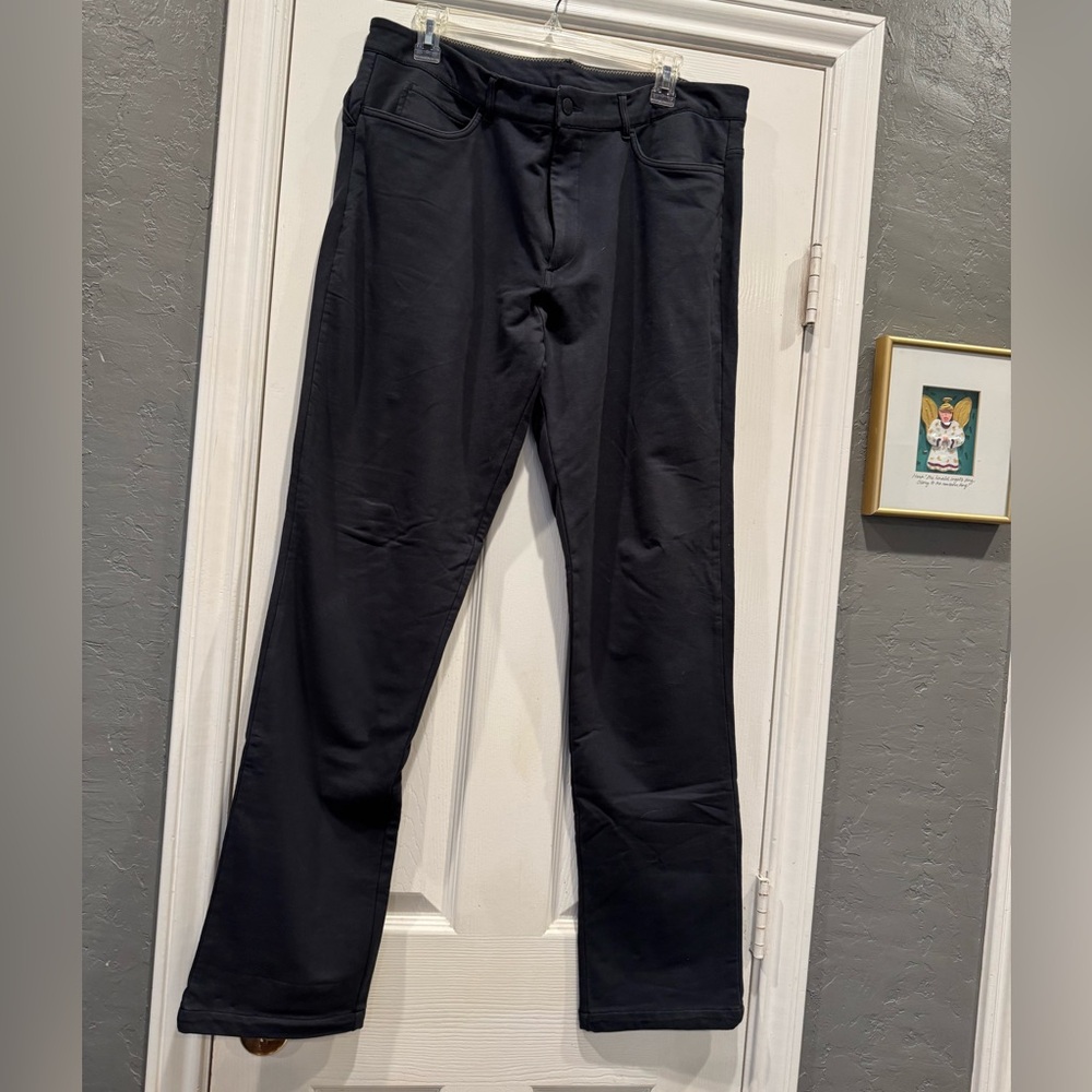 Black Straight-Leg Pants Radmor Golf Stretch 35x32